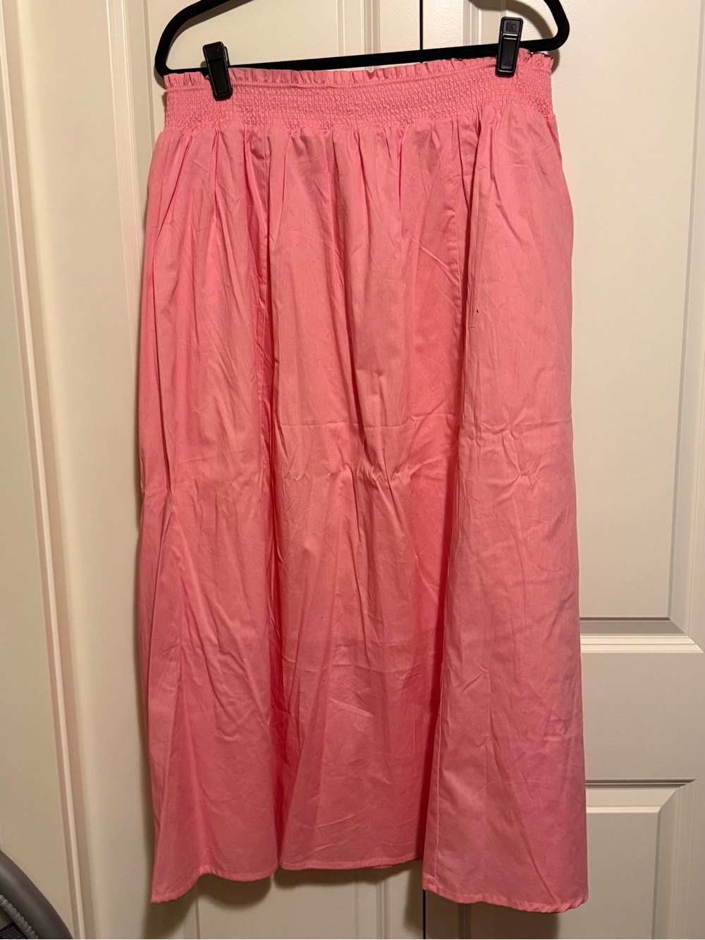 Hunter & Brown Smocked Waist Pink Midi Skirt - Picture 2 of 3